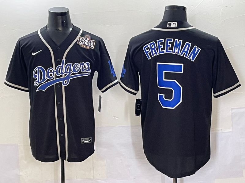Men 2025 Los Angeles Dodgers #5 Freeman Black Fashion Nike MLB Jersey style 7047->los angeles dodgers->MLB Jersey